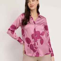 Fablestreet Pink Printed Casual Shirts-image-61