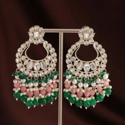 Priyaasi Beads and Kundan Dangler Earrings-11