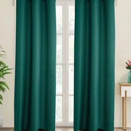 Home Centre Green Set of 2 Geometric Room Darkening Door Curtain-49