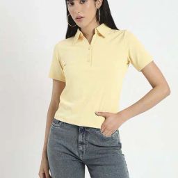 Madame Yellow Regular Fit Polo T-Shirt-image-46