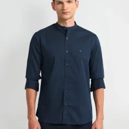 Arrow Blue Cotton Regular fit Print Shirt-picture-35