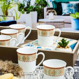 SONAKI White Bone China Tea & Coffee Mugs (110ml) - Set of 6-22