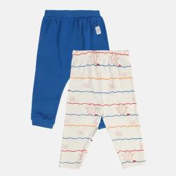 MINIKLUB Boys White & Royal Blue Printed Pants (Pack Of 2)-image-95