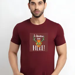 KaamBhari Graphic Printed Round Neck Regular Fit Cotton T-shirt-picture-7