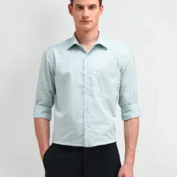 Arrow Green Cotton Regular Fit Checks Shirt-image-30