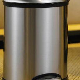 OBSESSIONS Metallic Stainless Steel Step Dustbin (6 Litre)-picture-1