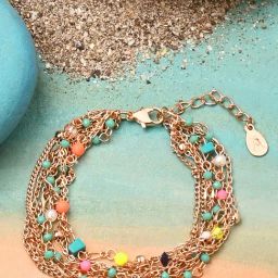 Accessorize London Beaded Chain Clasp Bracelet-image-77