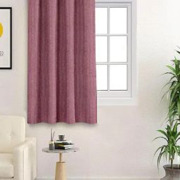 Saral Home Mehroon Cotton Plain Curtain image 2