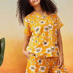 Clovia Women Printed Shirt & Shorts Night suit-picture-6