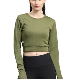 Rock.it Green Regular Fit Crop Sweatshirt-picture-13