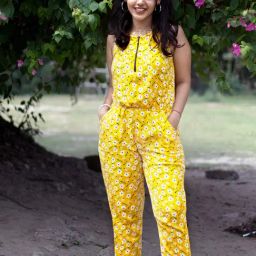 TeenTrums Girls Yellow Floral Print Jumpsuit-image-95