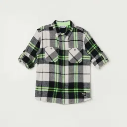Fame Forever by Lifestyle Kids Multicolor Cotton Chequered Full Sleeves Shirt-picture-1