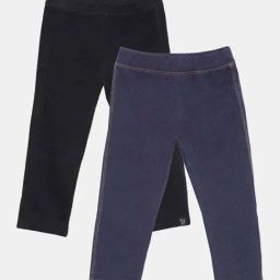 TWIN BIRDS Kids Black & Blue Cotton Regular Fit Capri (Pack of 2)-image-99