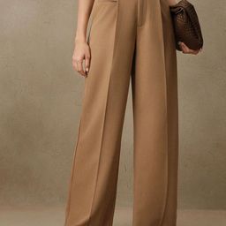 Chemistry Women Relaxed Straight Leg Baggy High-Rise Pleated Wide Leg Trousers-image-89