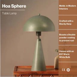FIG Living Grey Metal & Iron Hoa Sphere Table Lamp-62