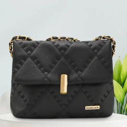 Fastrack MTO MTS Black Quilted Medium Sling Handbag-47