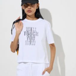 Studiofit by Westside White Text Printed Cotton T-Shirt-image-33