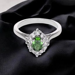 crash.club by CKC 925 Sterling Silver Sterling Silver Ring with Green Gemstone for Women-picture-30