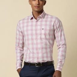 Men Cream Slim Fit Check Full Sleeves Formal Shirts-image-32