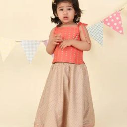Fabindia Infant Girls Grey Embellished Lehenga Set-image-81