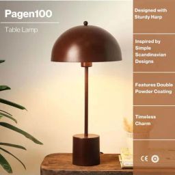 FIG Living Terracotta Metal & Iron Pagen100 Table Lamp-58