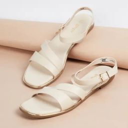 Ginger by Lifestyle Women's Off White Ankle Strap Sandals-image-81