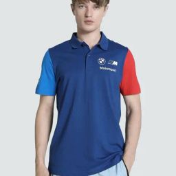 Puma Blue Cotton Regular Fit Colour Block Sports Polo-image-62