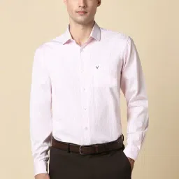 Allen Solly Pink Slim Fit Striped Shirt-picture-4