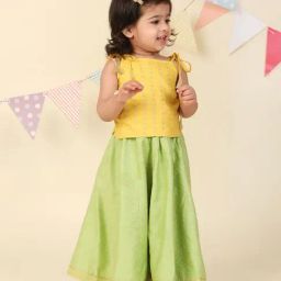 Fabindia Infant Girls Lime Embellished Lehenga Set-image-18