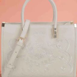 Metro Off White Embroidered Medium Satchel-image-86