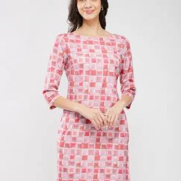 Fablestreet Pink Geometric Mini Dress-image-74