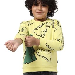Jack & Jones Junior Yellow Printed Full Sleeves Sweatshirt-image-97