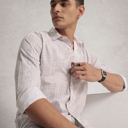 WROGN Opaque Geometric Printed Casual Shirt-image-36