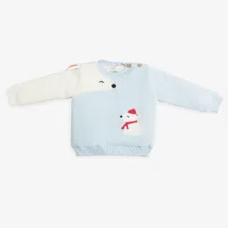 Ed-A-Mamma Unisex Blue Cotton Printed Sweater Set-image-68
