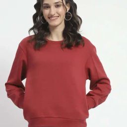 MADAME Red Plain Sweatshirt-image-30
