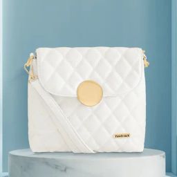 Fastrack MTO MTS White Quilted Medium Sling Handbag-2