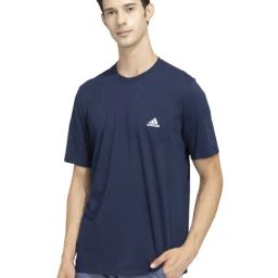Adidas Blue Cotton Regular Fit Sports T-Shirt-image-69