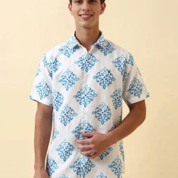 Allen Solly White Slim Fit Printed Shirt-picture-36