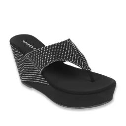 Princess by Metro Women's Black Thong Wedges-image-84