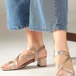 Inc.5 Women's Rose Gold Cross Strap Sandals-image-20