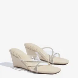 LUNA BLU by Westside Ivory Diamante Embellished Sandals-image-73