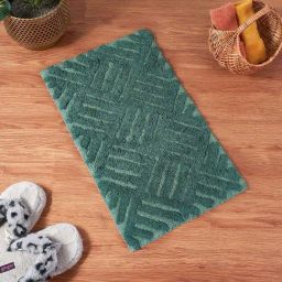 Living Scapes by Pantaloons Forest Green Tufted Bath Mat-33