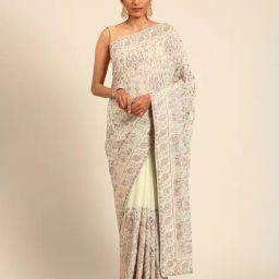 Mohey Green Embroidered Saree with Blouse Piece-picture-48