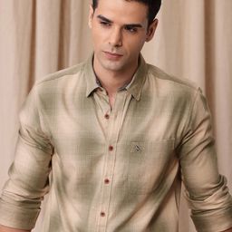 Mr Bowerbird Men Premium Tailored Fit Checked Pure Cotton Casual Shirt-image-45