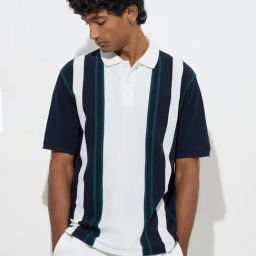 WES Casuals by Westside Navy Relaxed-Fit Cotton-Blend Polo T-Shirt-picture-45