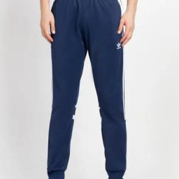 Adidas Originals Blue Cotton Slim Fit Striped Trackpants-picture-42