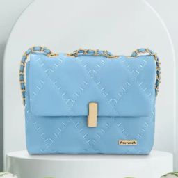 Fastrack MTO MTS Blue Quilted Medium Sling Handbag-20