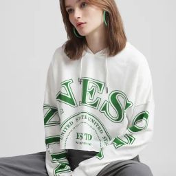 Only White Graphic Print Crop Hoodie-image-35