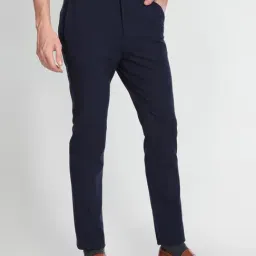 Arrow New York Blue Slim Fit Trousers-image-47