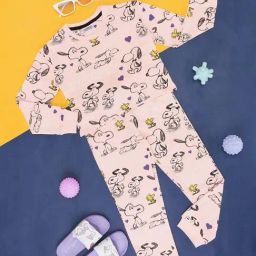 Pantaloons Junior Pink Cotton Printed Full Sleeves Top Set-image-64